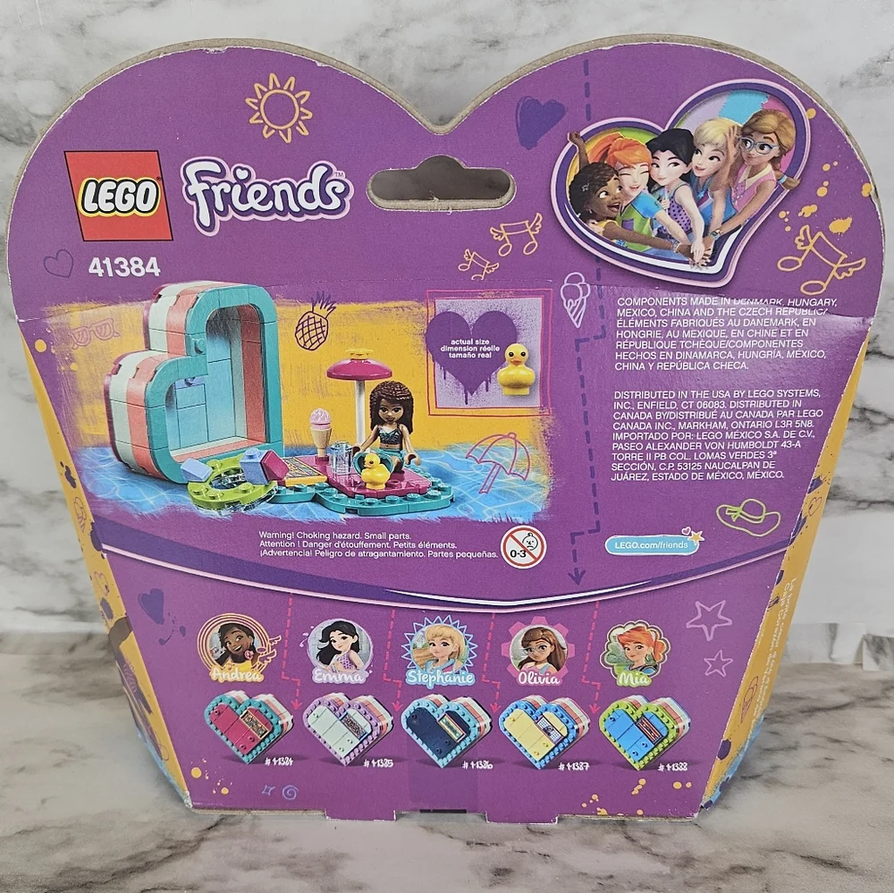 New In Box Lego Friends #41384 Andrea's Summer Heart Box